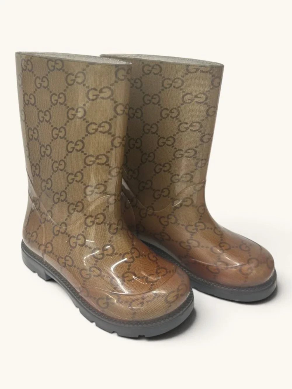 Authentic Gucci Kids GG Monogram Rain Boots - Size IT 25